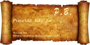 Pusztai Béla névjegykártya