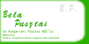 bela pusztai business card